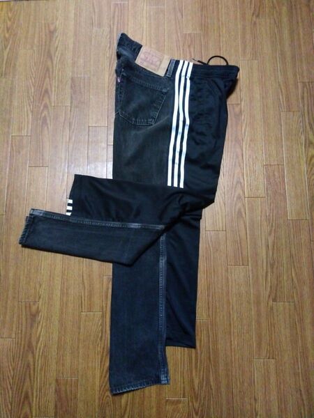 LEVIS adidas 再構築 リメイク 定価2万3千円 デニム ジャージ