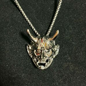 N029 ネックレス 般若 鬼面 和風 和柄 はんにゃ メンズ レディース 新品