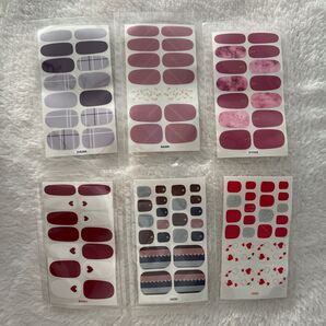 新品未使用 ネイルシールセット 6シート ピンク系デザイン