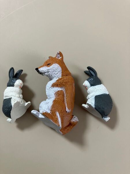 おじぎさん うさぎ しば犬 柴犬 フィギュア ミニチュア 置物