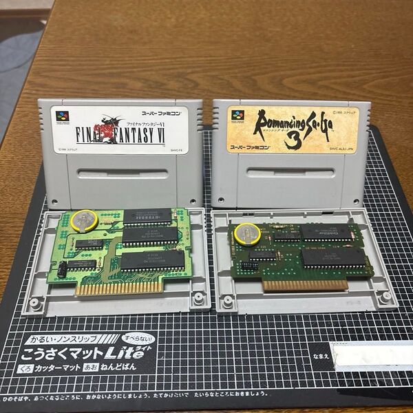 【良品☆整備品】 ファイナルファンタジーⅥ ロマンシングサガ3 セット販売 電池交換済・コンデンサ交換済 管理A