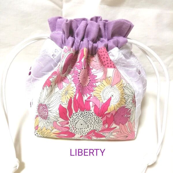 LIBERTY タナローンのスクエア巾着ポーチ スモールスザンナ