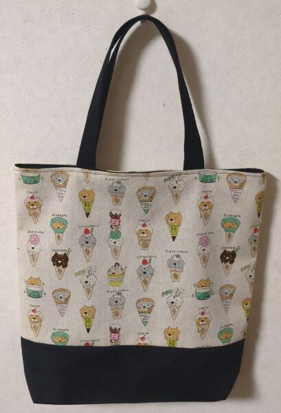 トートバッグ(ハンドメイド)コットンこばやし ねこ柄