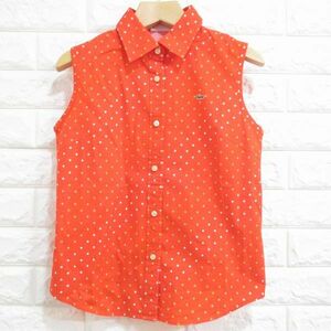 【ラコステ】ファブリカ/日本製！◆ストレッチ素材 ノースリーブシャツ(オレンジ)◆38