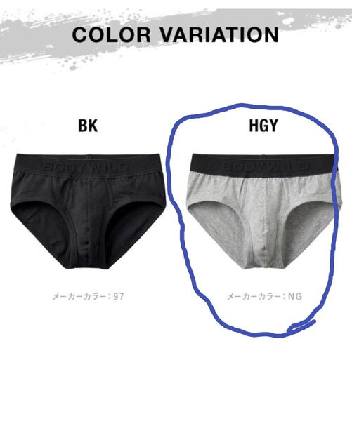 BODYWILD メンズ セミビキニブリーフ グレー