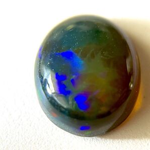ハニカム 希少 ブラックオパール 宝石 カボション ルース 1.35ct 煙処理 天然石 エチオピア ウエロ オパールルース