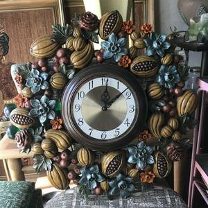 60*s~70*s America antique Junk large ornament retro clock USA California / Northern Europe store furniture Vintage 50*s60*s70*s.. city 