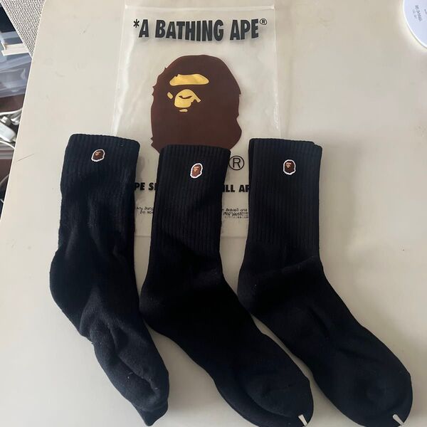 A Bathing ape ソックス3足
