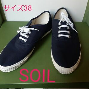 未使用品 SOIL-ソイル キャンバスローカットスニーカー サイズ38