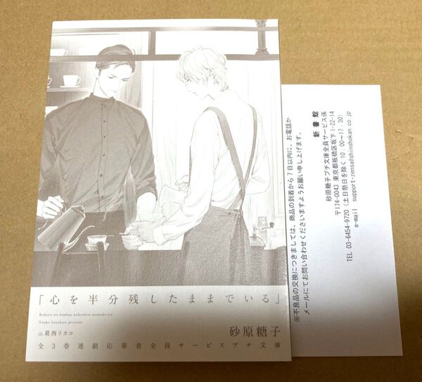 ◇砂原糖子/心を半分残したままでいる 全3巻連動全員サービス