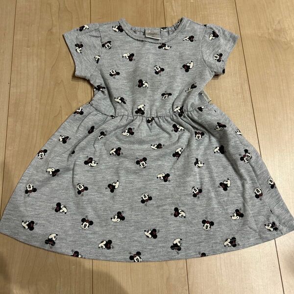 ミニー 半袖 ワンピース 80 futafuta 子供服 グレー ディズニー