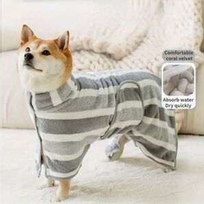 大型サイズ ペットタオル 吸水速乾 ペットバスタオル 速吸収犬用 バスローブ 冬の着る毛布にも マイクロフリース