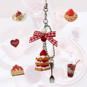 ショートケーキ ハンドメイド フェイクスイーツ キーホルダー ハンドメイド ストラップ