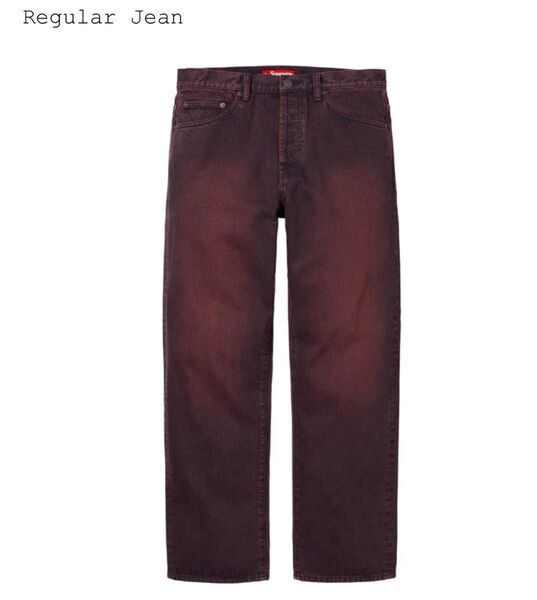 Supreme Regular Jean Overdye Red 25SS 34インチ シュプリーム レギュラージーンズ
