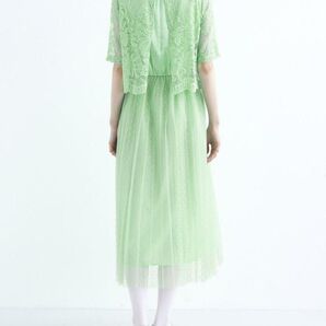 ワンピース 綺麗め パーティ 食事会 結婚式 ロングワンピース グリーン 緑