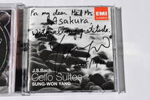 バッハ：無伴奏チェロ組曲（全６曲）＠ヤン・スンウォン/2004/EMI輸入盤/2CD/解説書、サイン有り_画像1