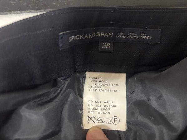 美品 Spick and Span ブラックスラックス 38