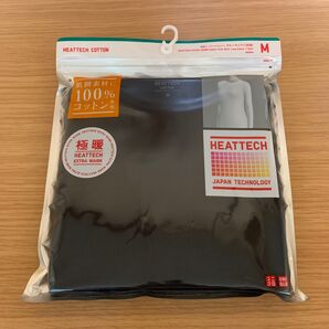 新品 ユニクロ 極暖 ヒートテックコットン クルーネックT 長袖 M ネイビー