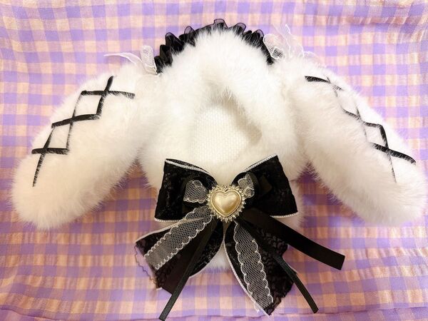 ちびぐるみ ぬい服 たれみみ うさぎ 黒 ブラック