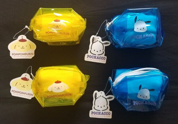 【サンリオ】 キャラクターソックス ポーチ付き×4