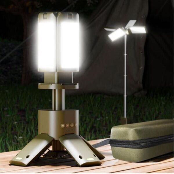 ランタン LED 「1台多役・業界最初の焚火色」 キャンプランタン 折りたたみ式 14000mAh 大容量電池(オリーブ)