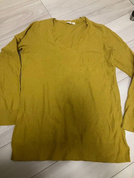 GAP Vネック長袖ニット XS マスタード