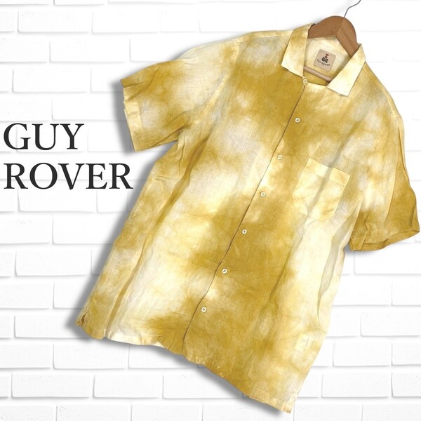 GUY ROVER ギローバー リネン 麻 100% タイダイ染め 半袖 シャツ メンズ L ◆イタリア製 送料無料◆ 3745C◎
