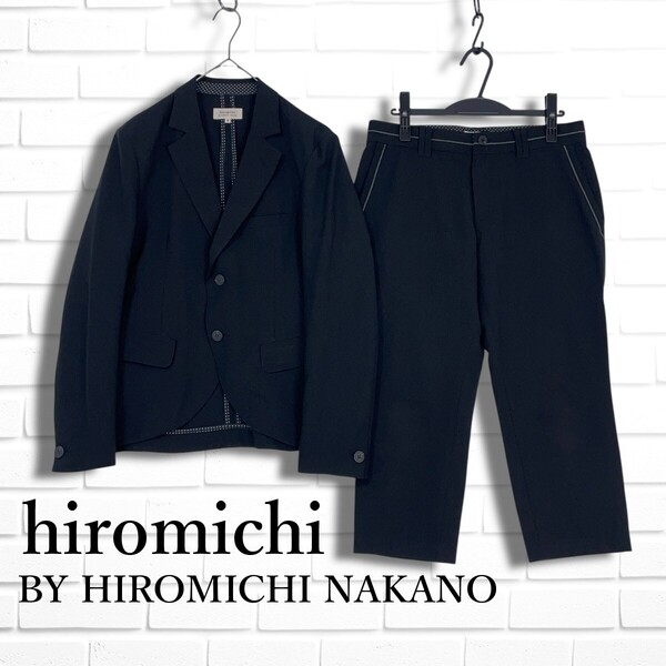 良品 hiromichi BY HIROMICHI NAKANO ヒロミチ ヒロミチナカノ フォーマル セットアップ スーツ 黒 M 冠婚葬祭 3585C□