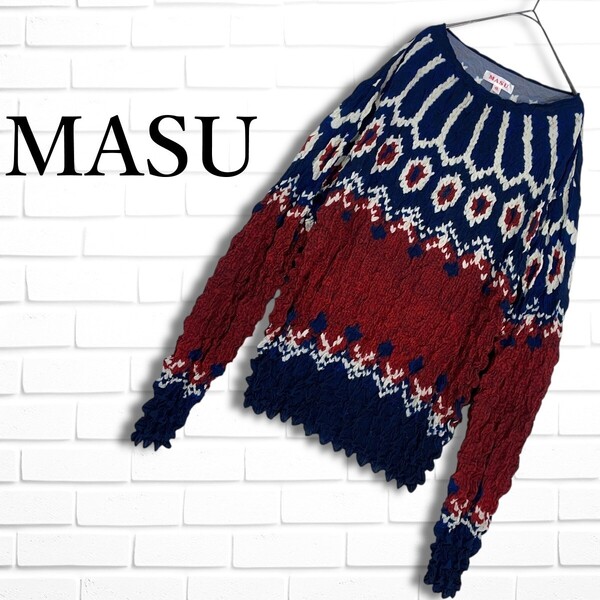 良品 MASU エムエーエスユー POPCORN NORDIC SWEATER ポップコーン ノルディック セーター デザイン プルオーバー トップス 48 4245C□