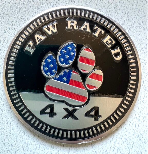 Jeep PAW RATEDアメリカ国旗メタルステッカー ワッペン