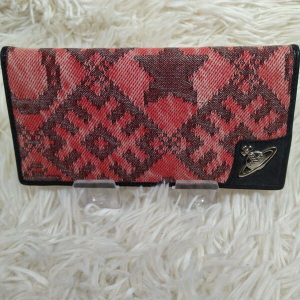 Vivienne Westwood キャンバス 長財布 オーブ レッド