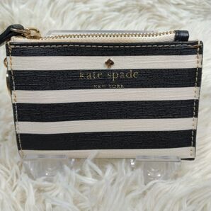 kate spade new york コインケース キーリング 黒白