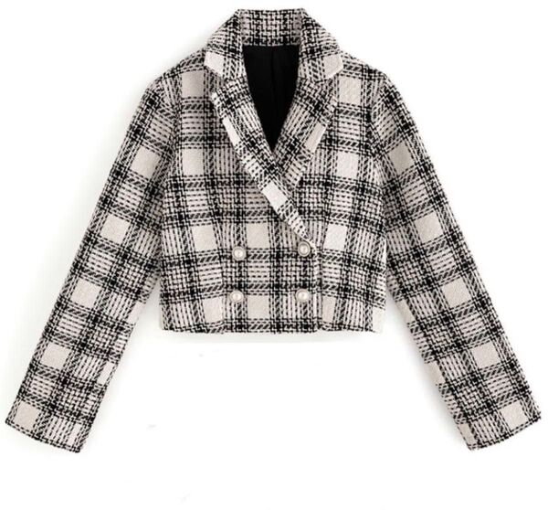 【美品】GRL チェック柄ツイードショート丈ジャケット(M)