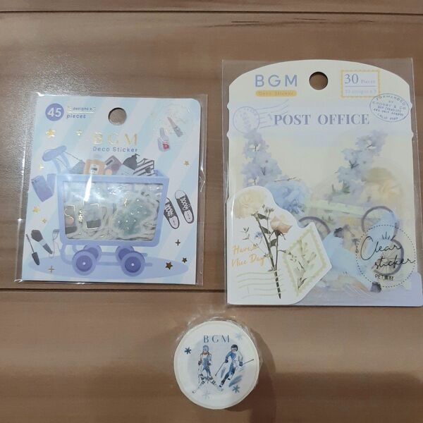 BGM フレークシール マスキングテープ スキー柄 花 新品未使用未開封 セット