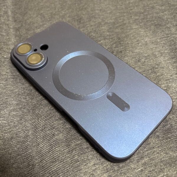 iPhone16ケース ブルー マグネット ワイヤレス充電対応
