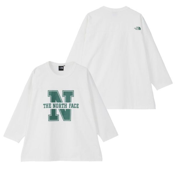 ザ・ノースフェイス XLサイズ スリークォーターフットボールティー ユニセックス NT82438 OWオフホワイト 7分袖Tシャツ 3/4 FOOTBALL TEE