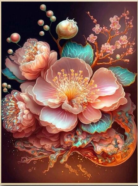 ダイヤモンドアート*ラウンド*花