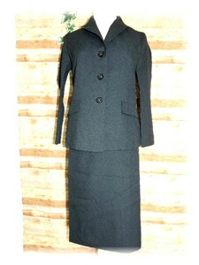 MY　日本製　礼服半袖ジャケット+長袖ジャケット+ミモレ丈スカート　3点セット　9号W60　ブラックフォーマル