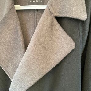 NIKO AND ニコアンド メンズ 黒×グレーロングコート Lサイズ