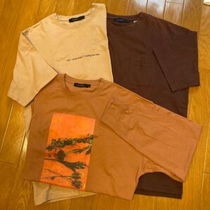 レイジブルー 茶系 LサイズMサイズ半袖Tシャツ2枚 Lサイズ長袖Tシャツ1枚セット ベージュ 焦茶 レンガ色