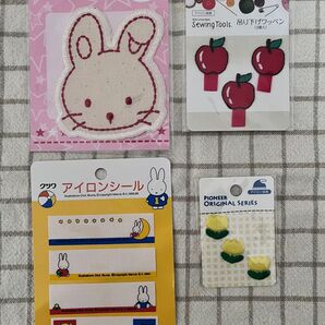 アイロンネーム アイロンワッペン ワッペン アップリケ ミッフィー りんご チューリップ うさぎ まとめ売り