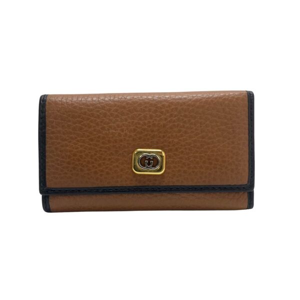 534 GUCCI グッチ キーケース オールドグッチ GG ブラウン レザー
