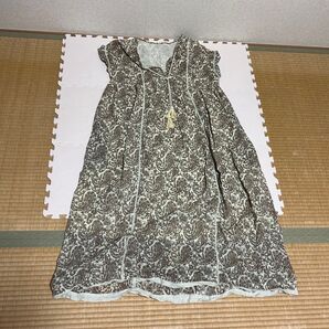 ワンピース ペイズリー柄 ブラウン