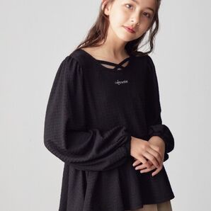 ボリュームスリーブ ペプラムトップス/ブラウス(150cm)