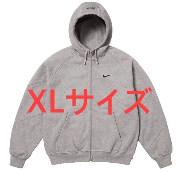supreme/nike zip up hooded sweatshirt グレー XL