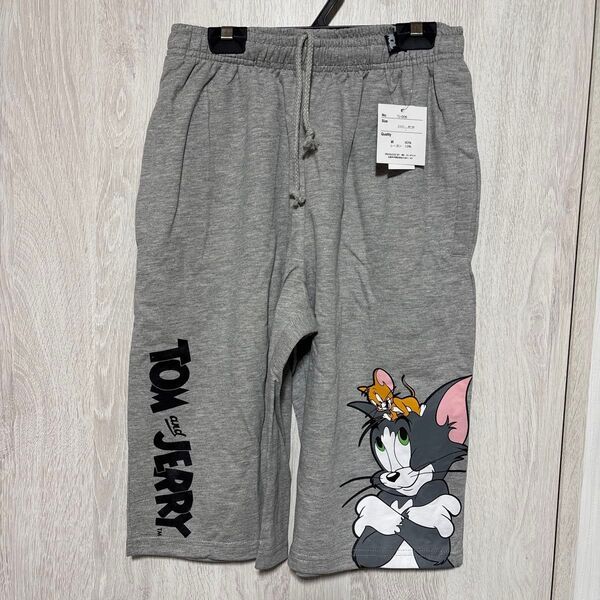 トムとジェリー ハーフパンツ Lサイズ グレー Lサイズ 新品 パンツ 裏毛