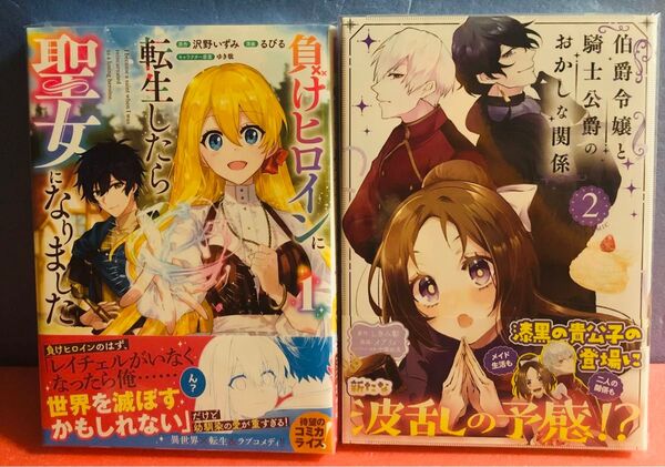 負けヒロインに転生したら聖女になりました、伯爵令嬢と騎士公爵のおかしな関係 2巻★2冊セット
