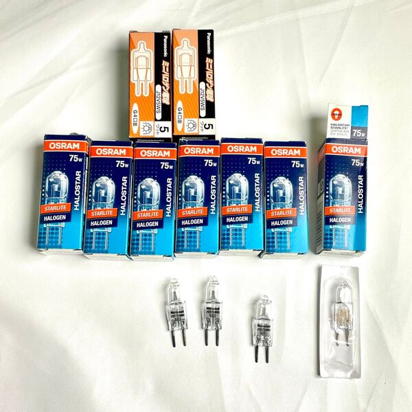 OSRAM ミニハロゲン電球 J12V75W 未使用7個 開封済3個 Panasonic J12V5WS 未使用2個セット