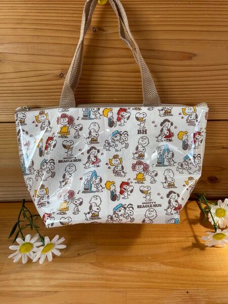 ★ハンドメイド DIY スヌーピ柄 保冷・保温ランチバック 小