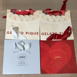 値下げ☆gelato pique☆ ジェラートピケ 紙袋 ショッパー ショップ袋 4枚セット☆ クリスマス限定 ショッパー